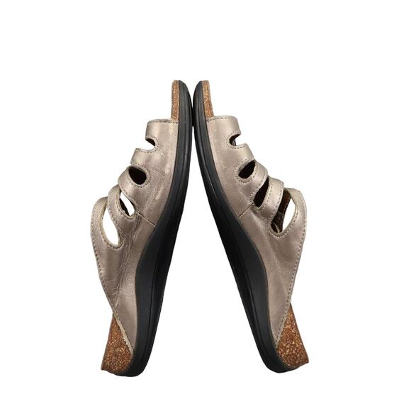 Dansko Shoes Womens 40 Sandals Janie Slip On Metallic Leather Adjustable Straps - Picture 9 of 16